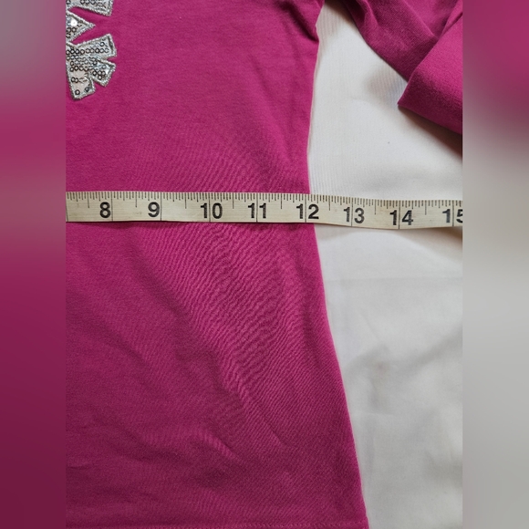 Jona Michelle Girls Pink Snowflake Long Sleeve Crewneck Top Size 7 - Picture 9 of 12